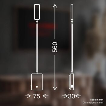 LED stolová lampa Cielo, čierna, výška 56 cm, plast
