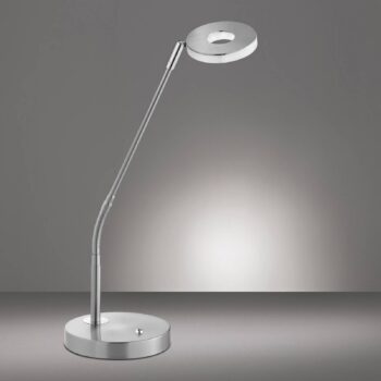 LED stolová lampa Dent, nikel/chróm, 60 cm, kov, CCT 1-svetlo.