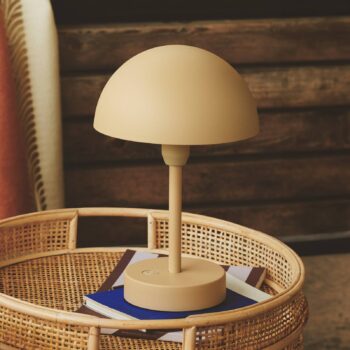 LED stolová lampa Ellen To-Go, béžová, hliník