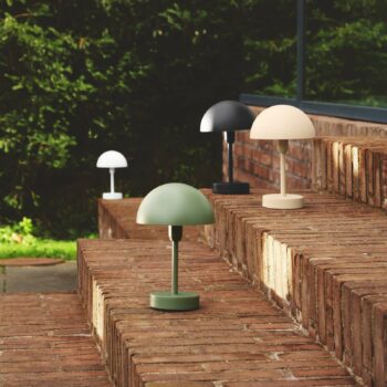 LED stolová lampa Ellen To-Go, olivovo zelená, hliník