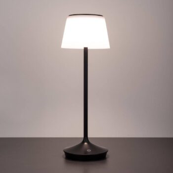LED stolová lampa Emmi CCT nabíjateľná, čierna