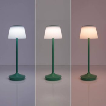 LED stolová lampa Emmi CCT nabíjateľná, zelená