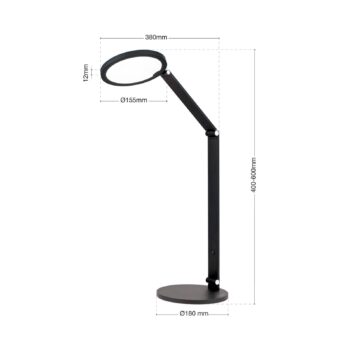 LED stolová lampa Fati, čierna, výška 60 cm, hliník, stmievač