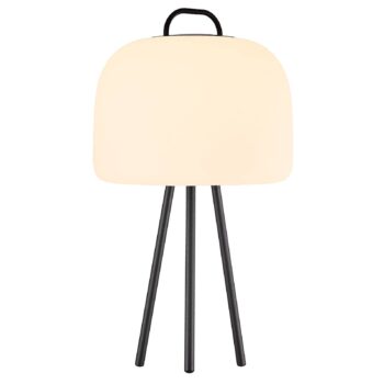 LED stolová lampa Kettle Tripod kov, tienidlo 36 cm