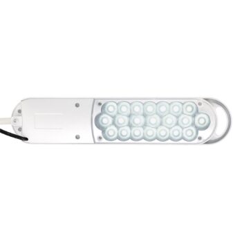 LED stolová lampa MAULatlantic, biela, výška 38 cm, podstavec s objímkou