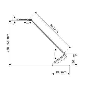 LED stolová lampa MAULsolaris, antracitová, výška 64 cm