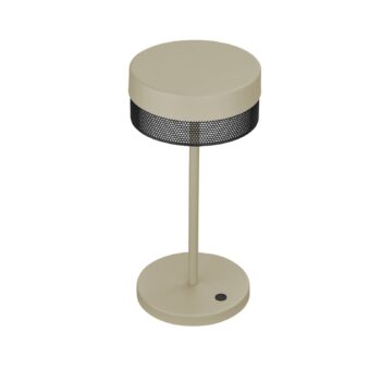 LED stolová lampa Mesh s dobíjacou batériou, výška 30 cm piesková/čierna