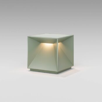 LED stolová lampa Nutalis, šalviová zelená, IP54, stmievateľná