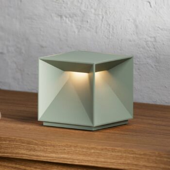 LED stolová lampa Nutalis, šalviová zelená, IP54, stmievateľná