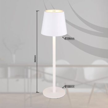 LED stolová lampa Vannie, biela, výška 36 cm, IP44