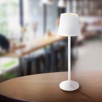 LED stolová lampa Vannie, biela, výška 36 cm, IP44