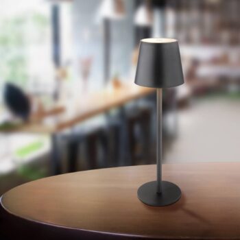 LED stolová lampa Vannie, čierna, výška 36 cm, IP44