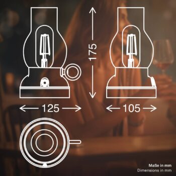 LED stolová lampa na akumulátor Brilo unplugged Kanea, béžová, výška 18 cm