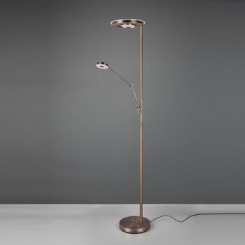 LED stropná podložka Barrie s čítacím svetlom antická mosadz