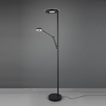 LED stropná podložka Barrie s čítacím svetlom čierna matná