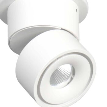 LED stropné bodové svetlá Fez, biele, 1-pl., kovové, otočné