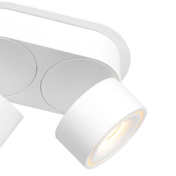 LED stropné bodové svetlá Fez, biele, 2-pl., kovové, otočné