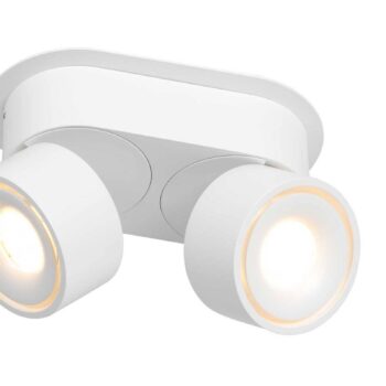 LED stropné bodové svetlá Fez, biele, 2-pl., kovové, otočné