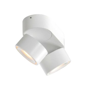 LED stropné bodové svetlá Fez, biele, 2-pl., kovové, otočné
