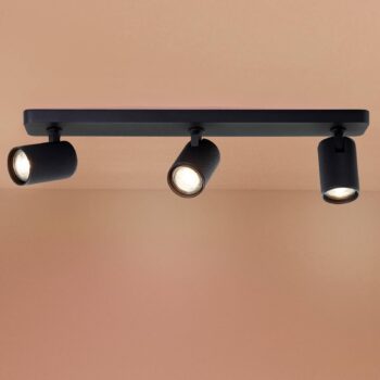 LED stropné bodové svietidlo Marty, dĺžka 53 cm, pieskovo čierne, 3 svetlá.