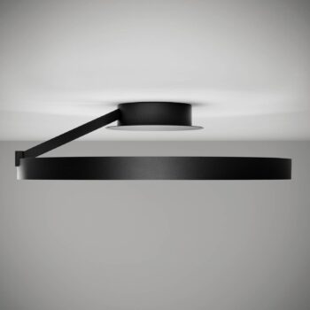 LED stropné svietidlo Anello, čierne, hliník, Ø 55 cm