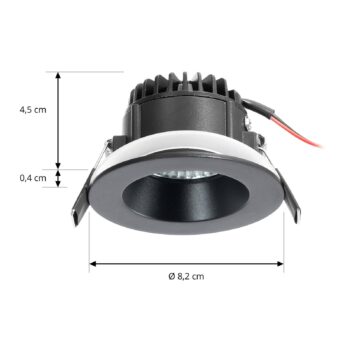 LED stropné svietidlo Arcchio Aryx, čierne, 2 700 K