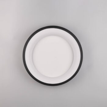 LED stropné svietidlo Cardona, Ø 46,5 cm, matná čierna, kov CCT