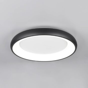 LED stropné svietidlo Cardona, Ø 62 cm, matná čierna, kov, CCT