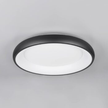 LED stropné svietidlo Cardona, Ø 62 cm, matná čierna, kov, CCT