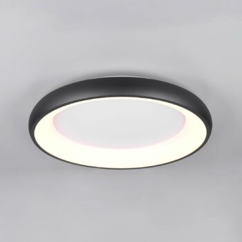 LED stropné svietidlo Cardona, Ø 62 cm, matná čierna, kov, CCT