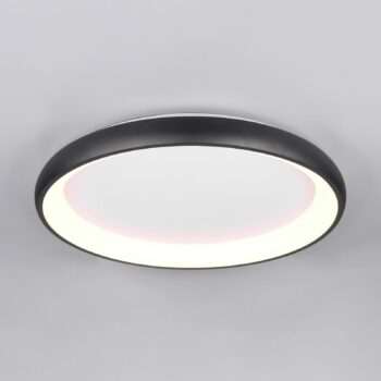 LED stropné svietidlo Cardona, Ø 75 cm, matná čierna, kov, CCT