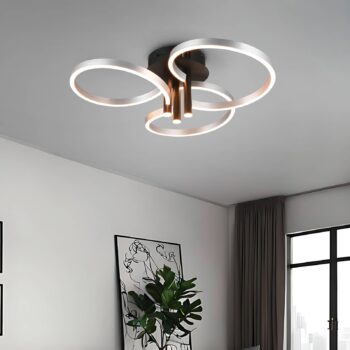 LED stropné svietidlo Caruso, hliník/čierna, Ø 66 cm, kov CCT dim