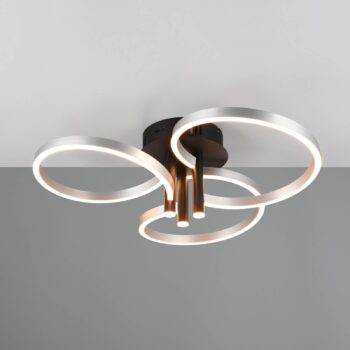 LED stropné svietidlo Caruso, hliník/čierna, Ø 66 cm, kov CCT dim