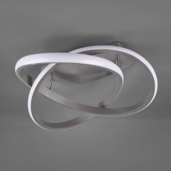 LED stropné svietidlo Course, matný nikel, 4 000 K, Ø 45 cm