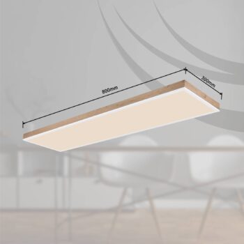 LED stropné svietidlo Doro, dĺžka 120 cm, tmavé drevo, drevo, CCT