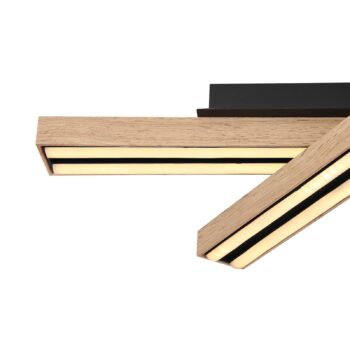 LED stropné svietidlo Doro, dĺžka 51,5 cm, dub, drevo
