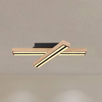 LED stropné svietidlo Doro, dĺžka 51,5 cm, dub, drevo