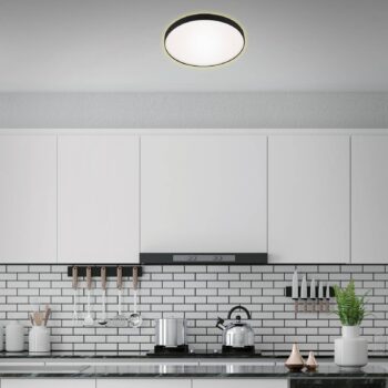 LED stropné svietidlo Flet s podsvietením, Ø 28,5 cm