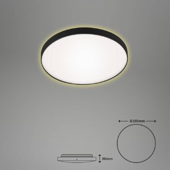 LED stropné svietidlo Flet s podsvietením, Ø 28,5 cm