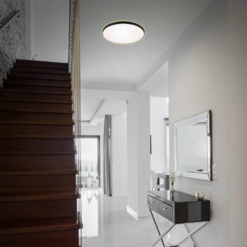 LED stropné svietidlo Flet s podsvietením, Ø 35,5 cm