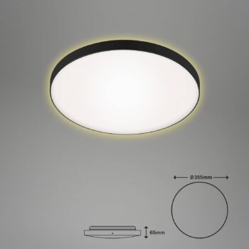 LED stropné svietidlo Flet s podsvietením, Ø 35,5 cm