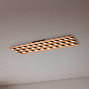LED stropné svietidlo Fontana 114 x 30 cm drevo/čierne drevo/kov