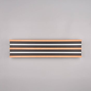 LED stropné svietidlo Fontana, 80 x 20 cm drevo/čierne drevo/kov