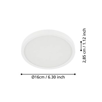 LED stropné svietidlo Fueva 5 IP44 3000K biela Ø16cm