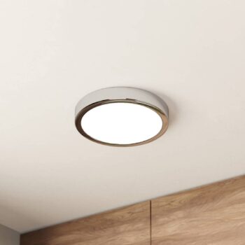LED stropné svietidlo Fueva 5 IP44 3000K chróm Ø21cm