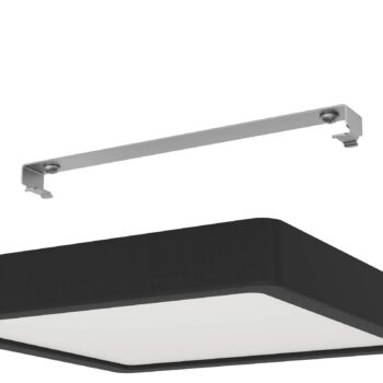 LED stropné svietidlo Fueva 5 IP44 3000K čierne 21x21cm