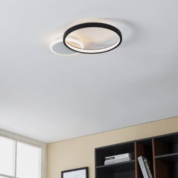 LED stropné svietidlo Gafares, čierny hliník 41 cm diaľkové ovládanie CCT