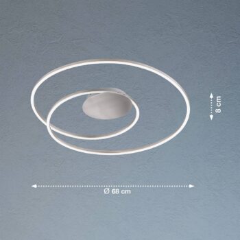 LED stropné svietidlo Holy Ø 68cm nikel matný