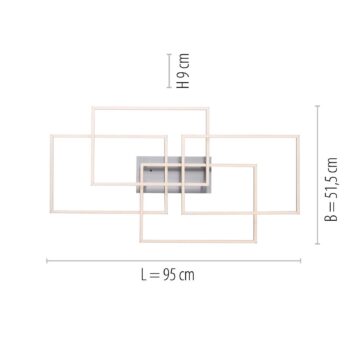 LED stropné svietidlo Iven, tlmené, oceľ, 95x51,5cm