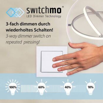 LED stropné svietidlo Kari, stmievateľné Switchmo, Ø 51cm